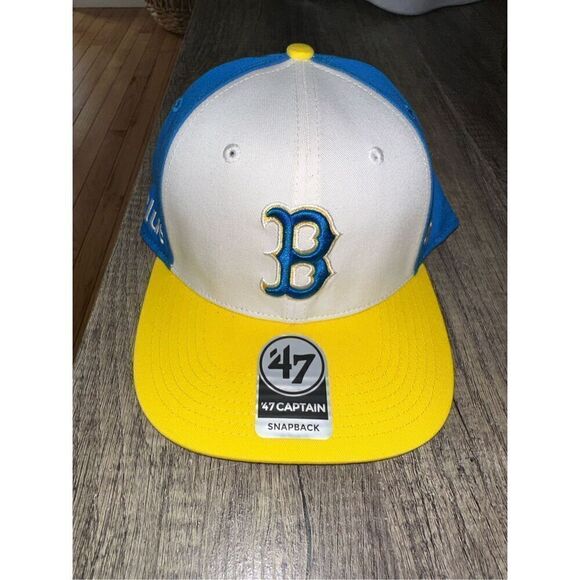 Boston Red Sox 47 Brand JetBlue Hat Marathon Blue Yellow NWT Snapback - Picture 1 of 6